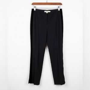 Max Studio Size 10 Black Velvet Side Stripe Tuxedo Pants Slit Hem Stretch Career
